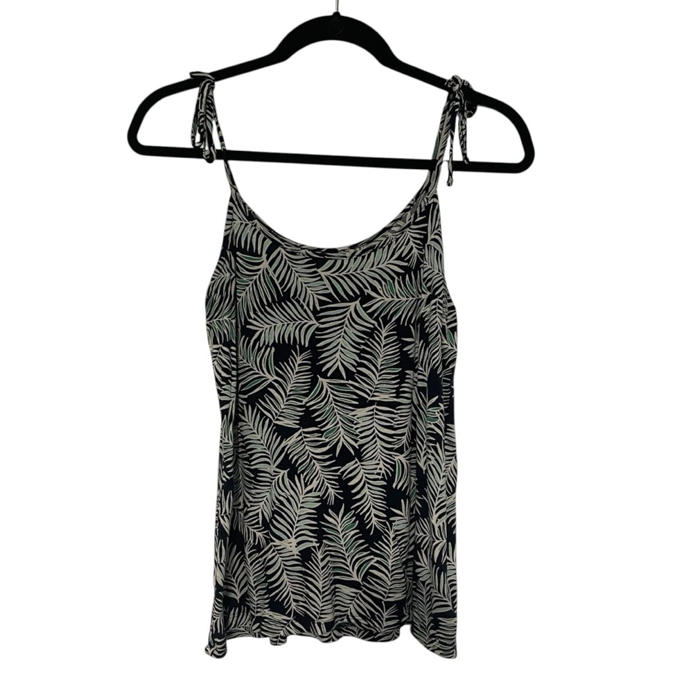 GAP Luxe Navy and Green Leaf Tank Top